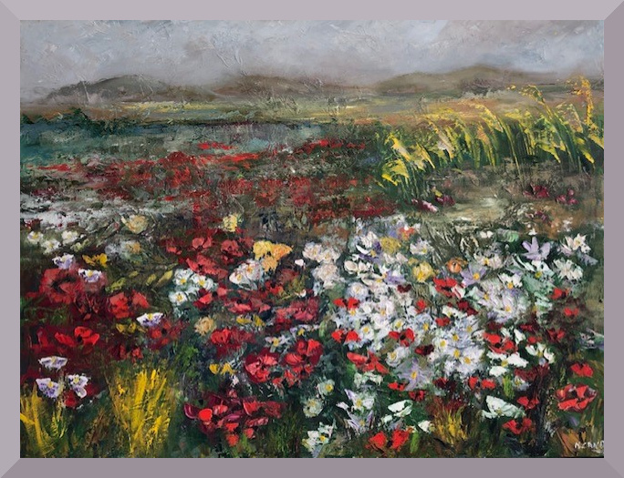 Flores rojas y blancas